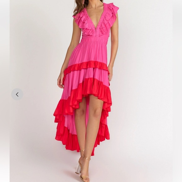 Do+Be pink and red beautiful dress - Picture 3 of 12